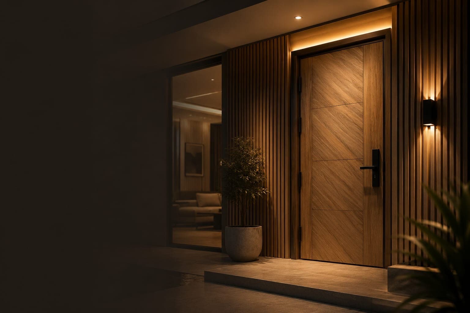 Burdeen — premium WPC door in a refined interior setting
